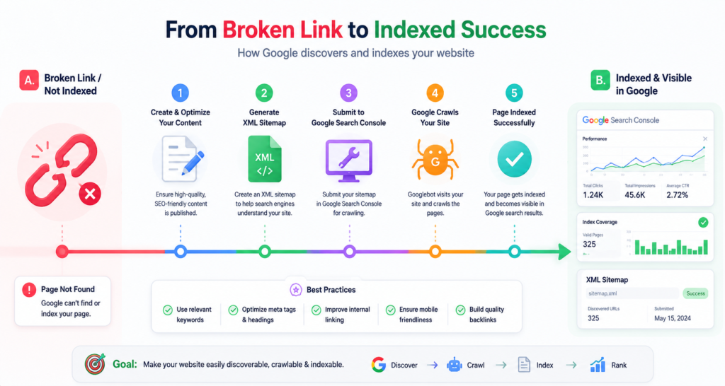 Google Search Console guide for WordPress website not showing on Google